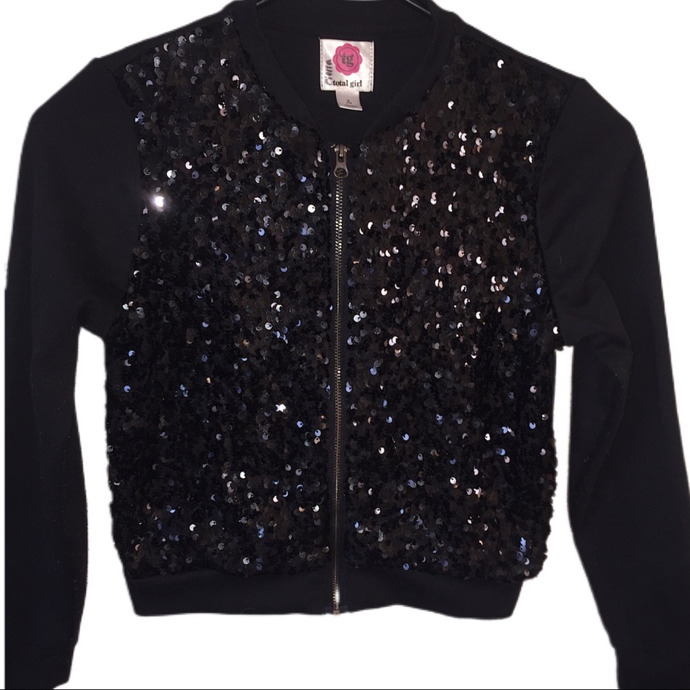 🖤Girls Sequin Bomber Jacket
